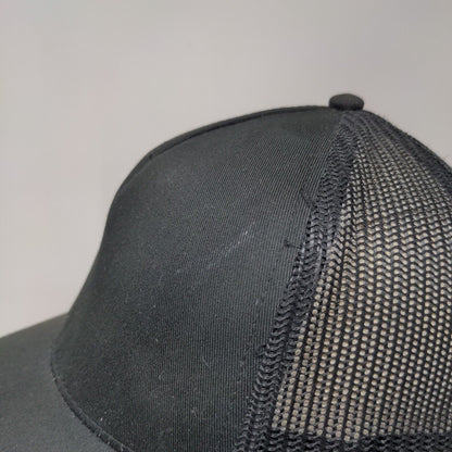 Otto Snapback Trucker Hat Black One Size Adjustable Mesh Back 6 Panel Blank