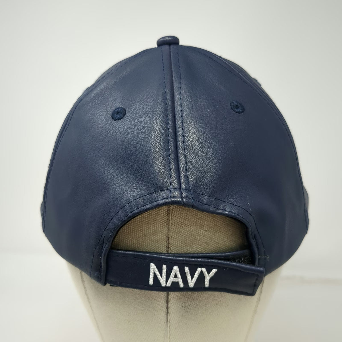 American Excellence Baseball Cap Blue One Size Navy Veteran Faux Leather Hat
