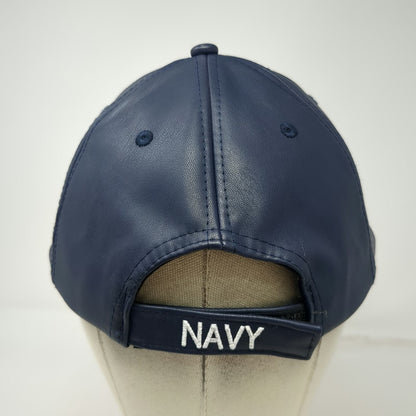 American Excellence Baseball Cap Blue One Size Navy Veteran Faux Leather Hat