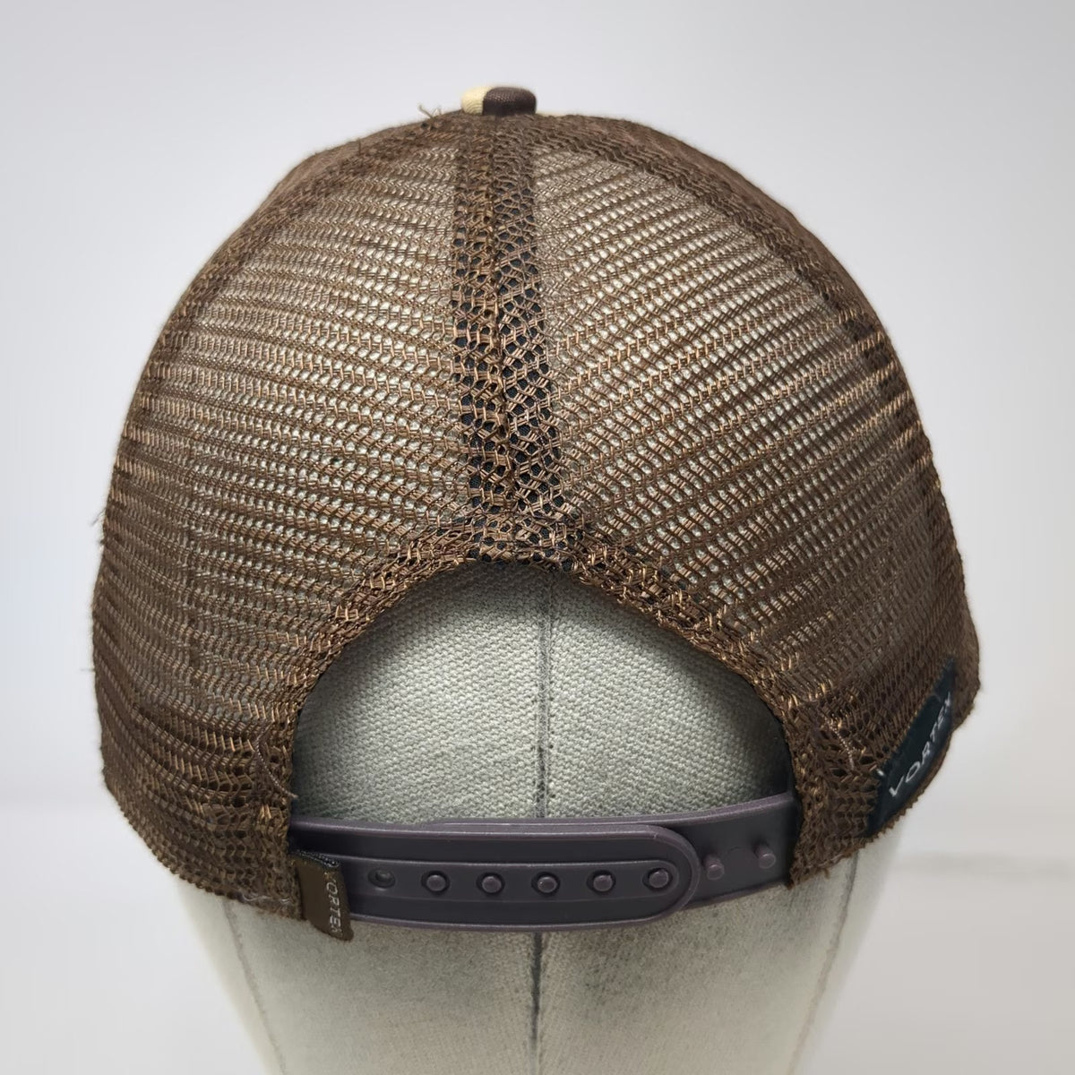 Vortex Trucker Hat Beige Brown Camo One Size Snapback Mesh Logo Patch Hunting