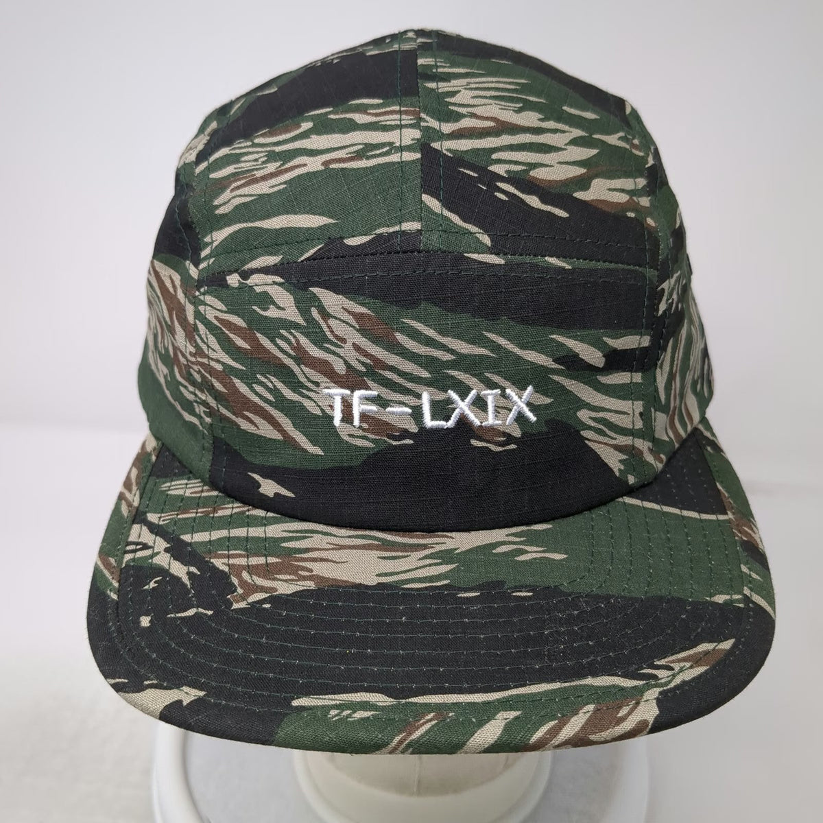 Yupoong 5 Panel Green Black One Size Tiger Stripe Camo TF-LXIX Strapback Hat