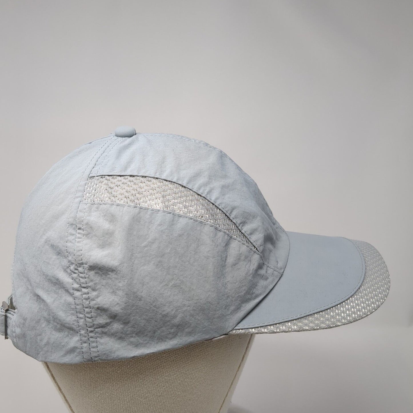 Sports Slideback Hat Gray One Size Adjustable Mesh Trim Solid Outdoor