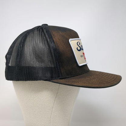 Yupoong Trucker Hat Black One Size Salty Rodeo Snapback Matt 5 13 Mesh Western