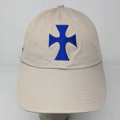 Sigma Chi Men's Slideback Hat Tan Embroidered Cross Logo Dad's Weekend Cotton