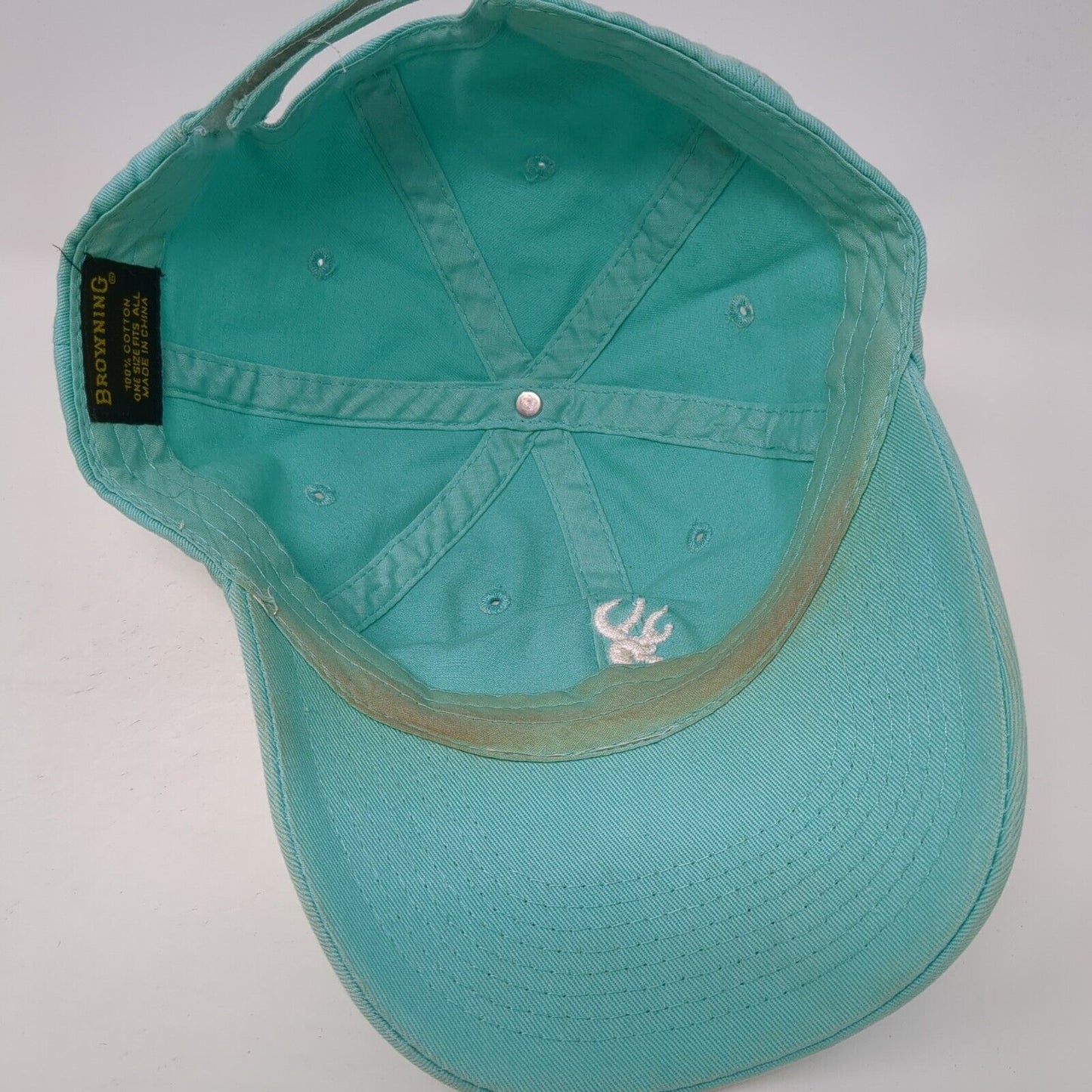 Browning Strapback Hat Blue One Size Adjustable Embroidered 6 Panel Cotton
