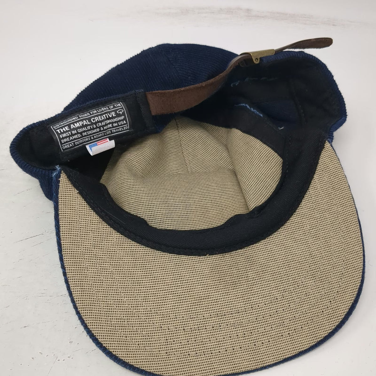 The Ampal Creative 5 Panel Blue One Size Hat Hot Curl Surfing Corduroy Strapback