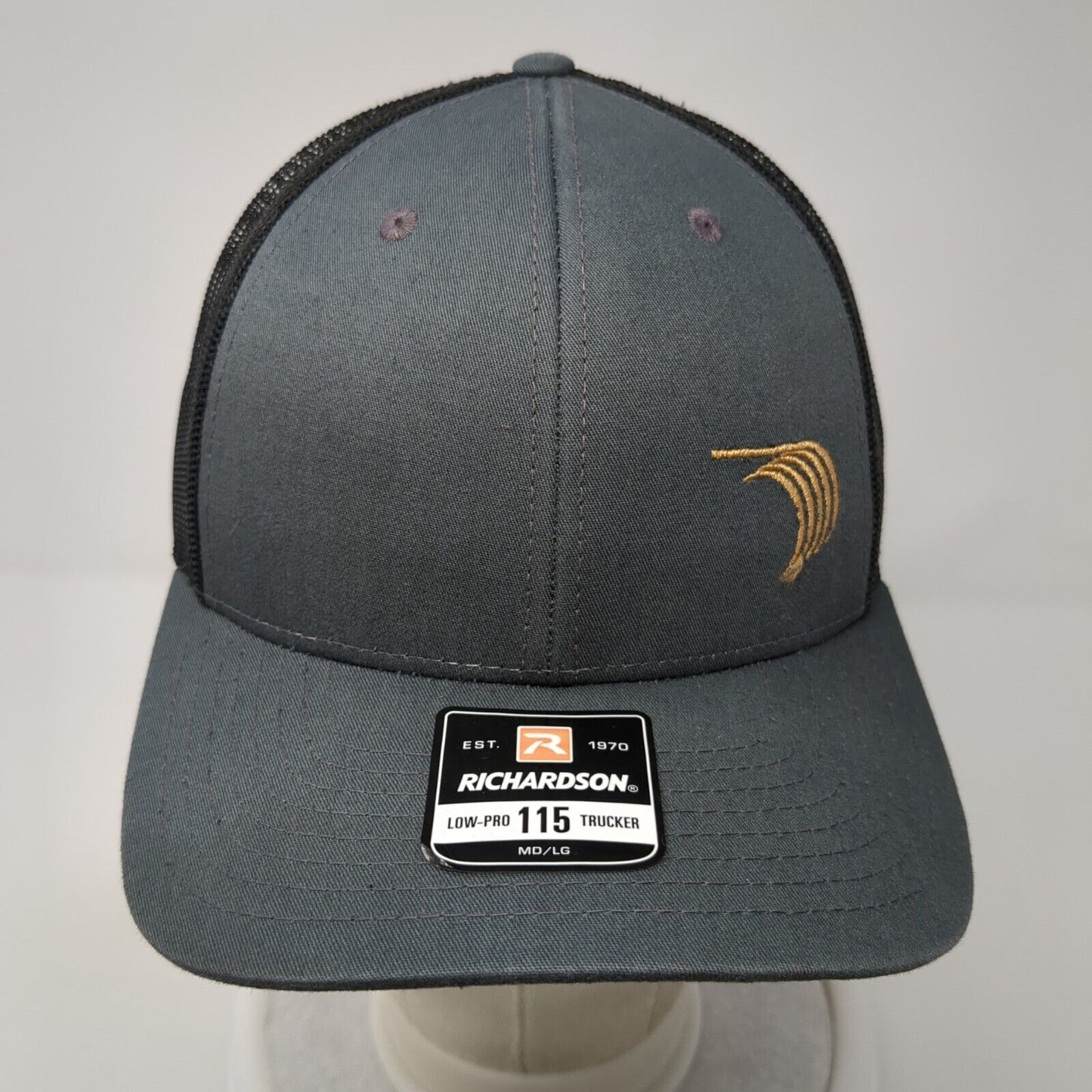 Encore Wire Logo Snapback Mesh Back Trucker Hat Gray M/L Adjustable