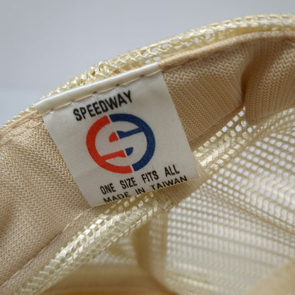 Speedway Trucker Hat Beige One Size Mesh Back Snapback Money Graphic