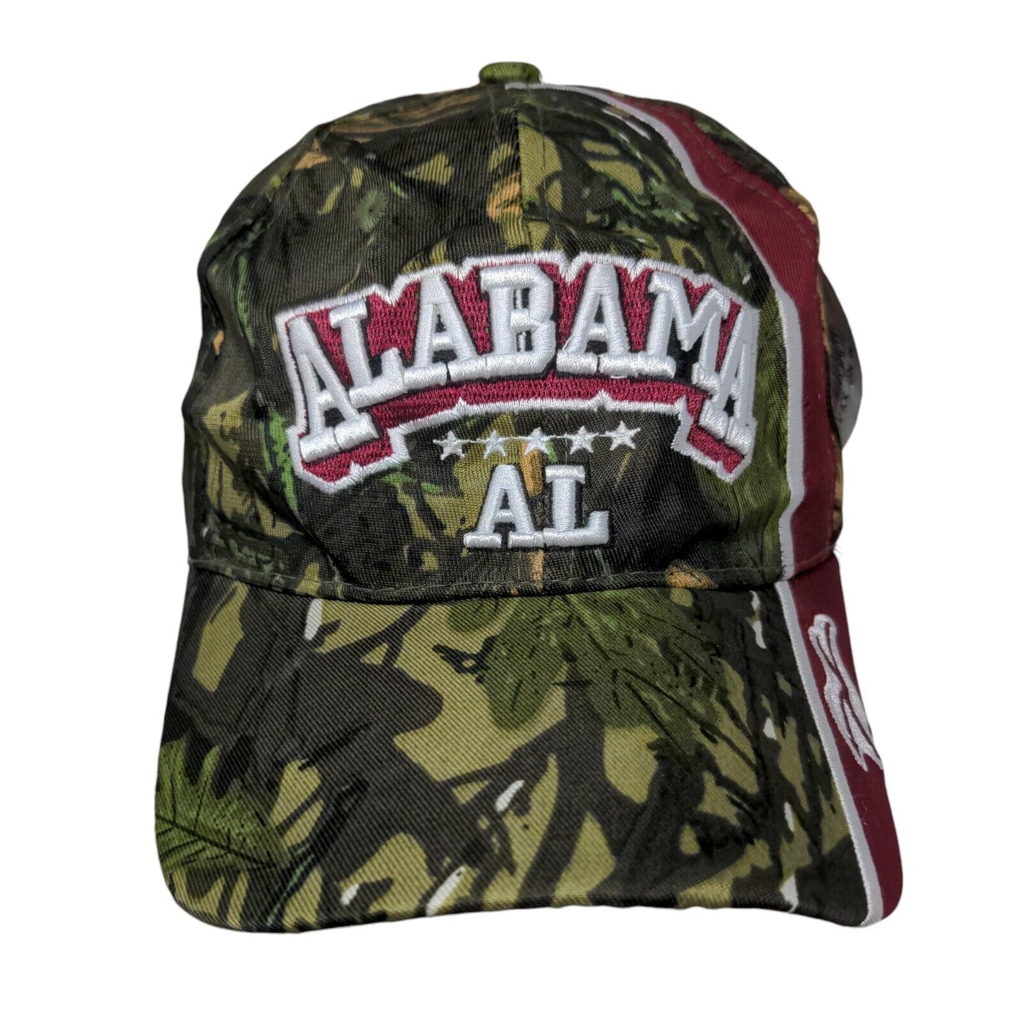 Alabama AL Strapback Hat Camouflage One Size Adjustable Embroidered Patriotic