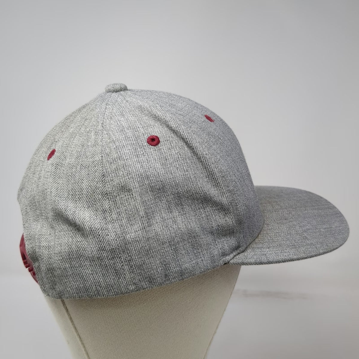 Hooey Snapback Gray One Size Hat Flat Brim Red Logo Patch Wool Blend Baseball