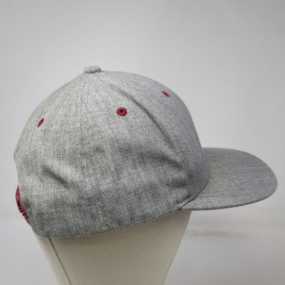 Hooey Snapback Gray One Size Hat Flat Brim Red Logo Patch Wool Blend Baseball