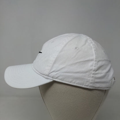 Nike Boy's Strapback Hat White Size 4-7 Embroidered Swoosh Logo Cotton