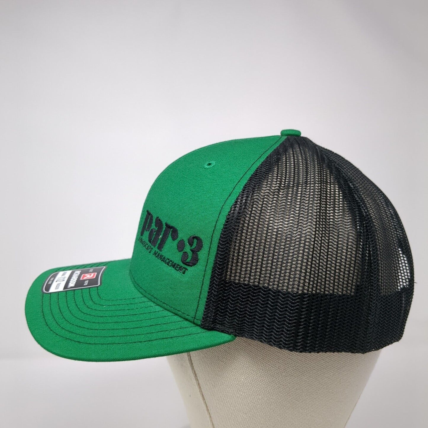 Par 3 Landscape Management Snapback Trucker Hat Green OS Adjustable Richardson