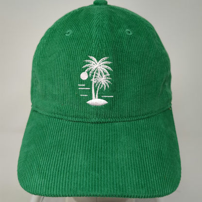 Palmlico Baseball Cap Green One Size Corduroy Palm Tree Slideback Cotton Hat