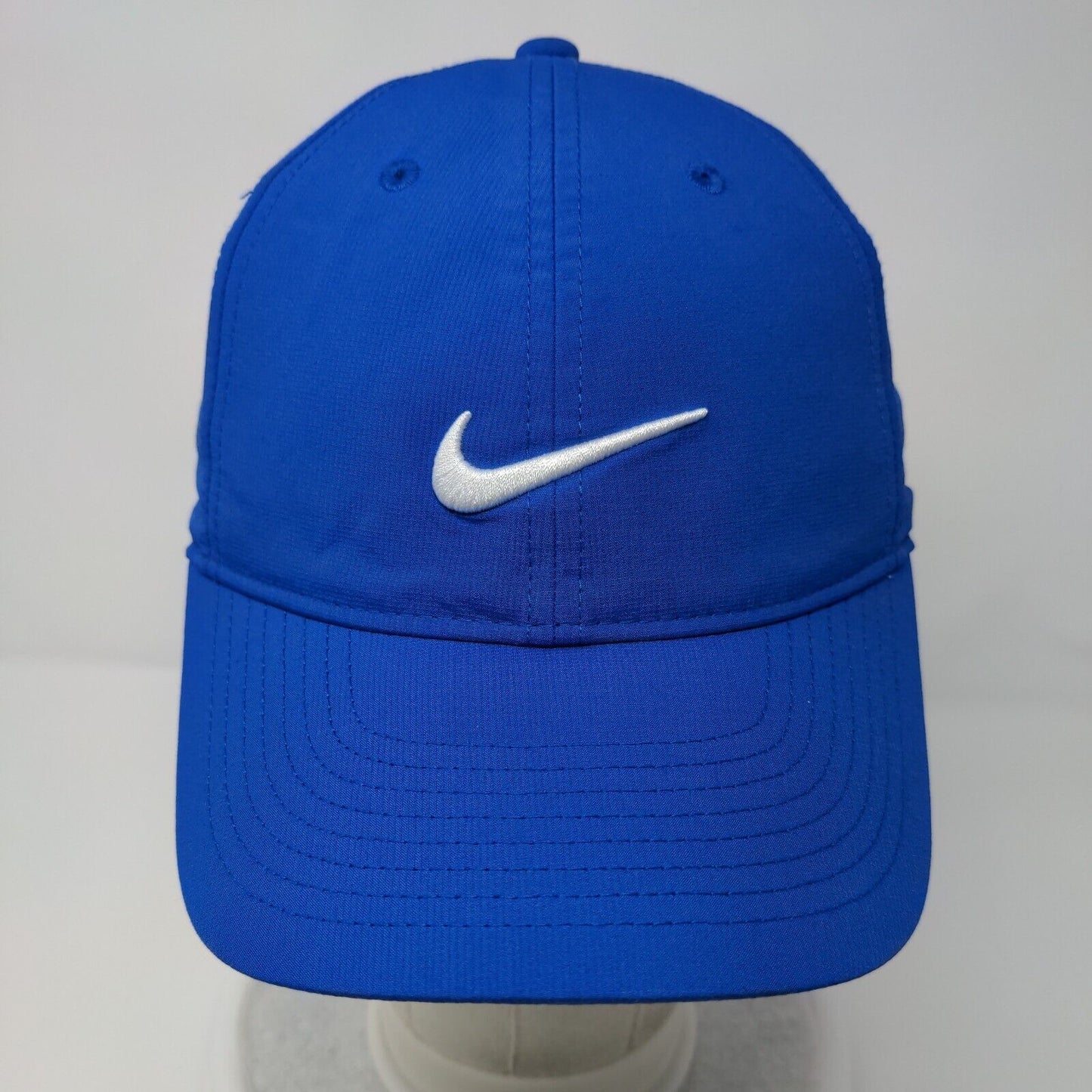 Nike Strapback Hat Blue OSFM Adjustable Embroidered Swoosh Logo Legacy91 Dri-Fit