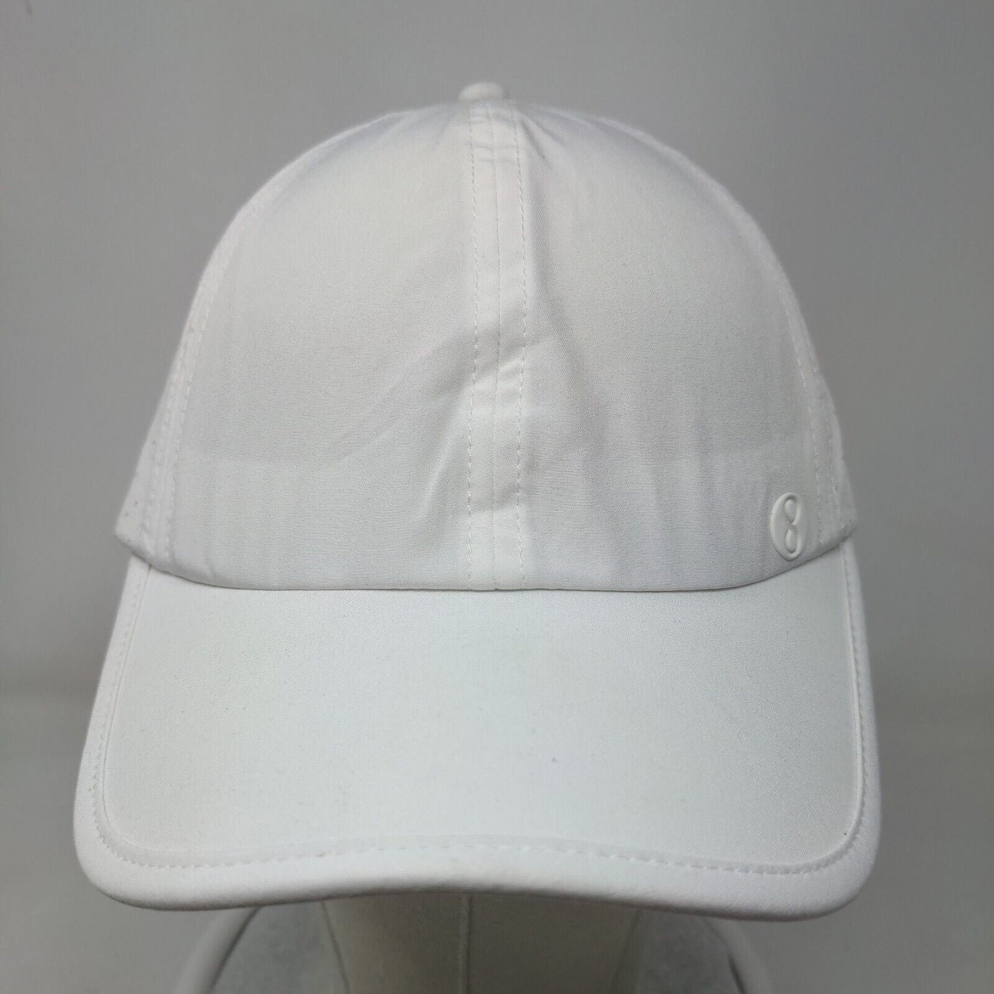 Layer Strapback Hat White One Size Breathable Adjustable Strap Blank