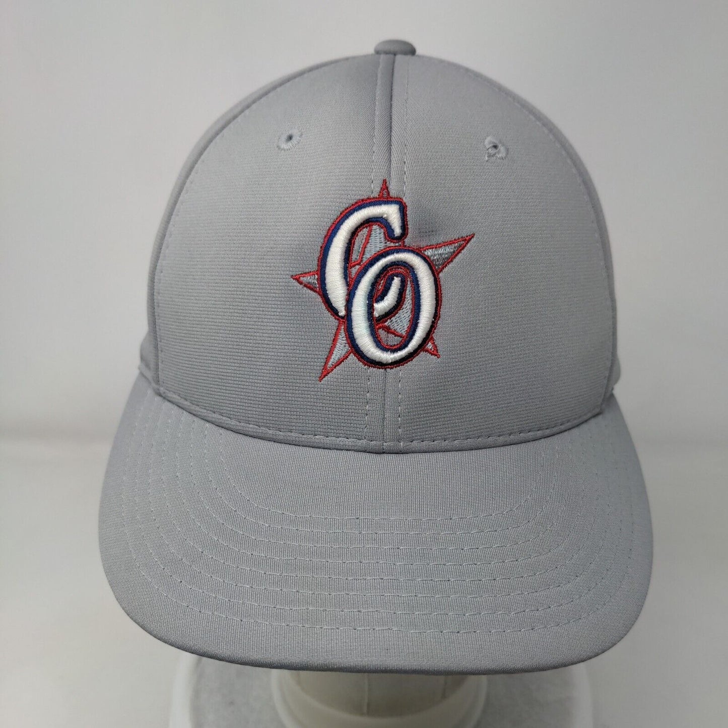 CO Fitted Hat Gray S/M Embroidered Vented Holes 6 Panel Pulse Richardson