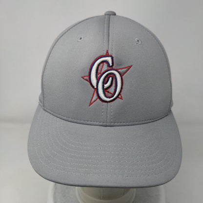 CO Fitted Hat Gray S/M Embroidered Vented Holes 6 Panel Pulse Richardson