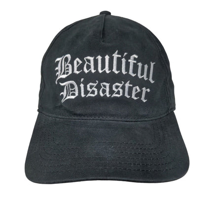 Beautiful Disaster Strapback Hat Black OSFM Embroidered Adjustable Otto