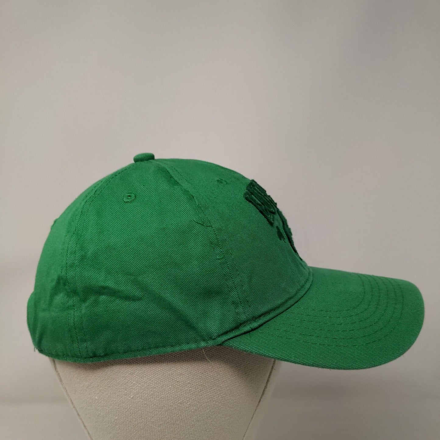 Lucky Strapback Hat Green OSFM Adjustable Embroidered 6 Panel Cotton