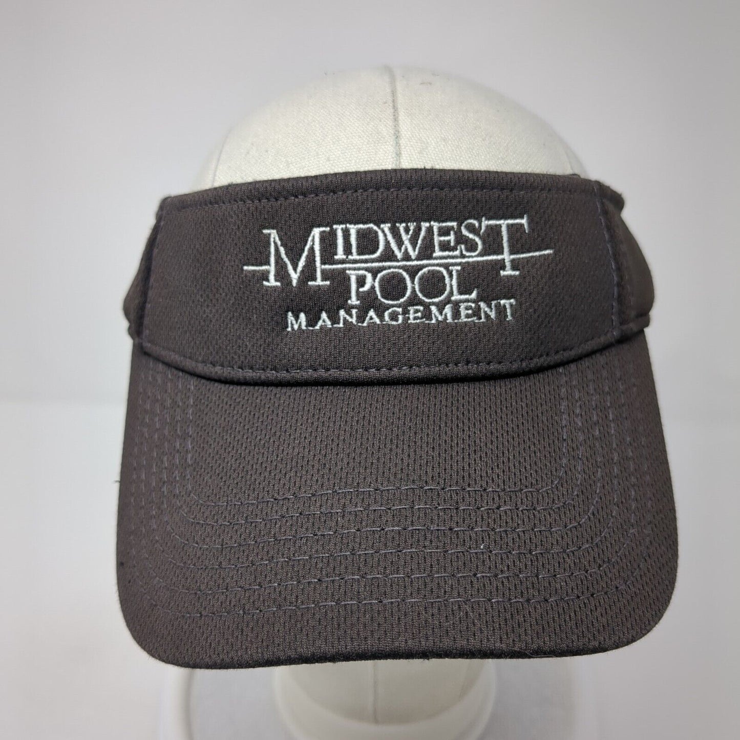 Midwest Pool Management Strapback Sun Visor Hat Black One Size Adjustable Otto