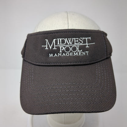Midwest Pool Management Strapback Sun Visor Hat Black One Size Adjustable Otto