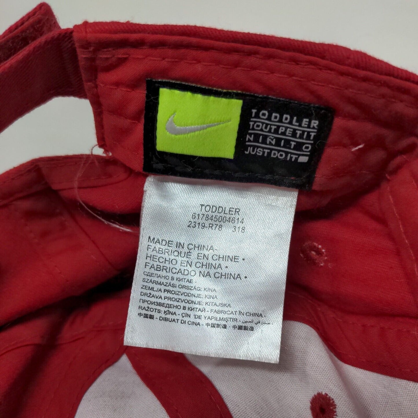 Nike Toddler Strapback Hat Red One Size Adjustable Embroidered SwooshJust Do It