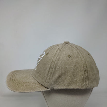 God Got Me Slideback Hat Tan One Size Adjustable Vented Holes 6 Panel Cotton