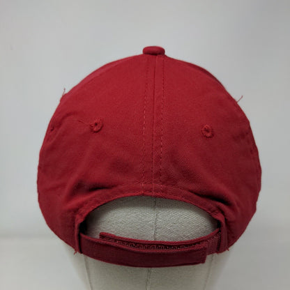 George Strapback Hat Red One Size Adjustable Vented Holes 6 Panel Blank