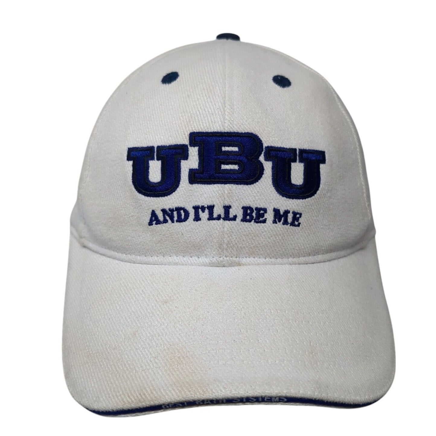 UBU And I'll Be Me Strapback Hat White One Size Adjustable Embroidered