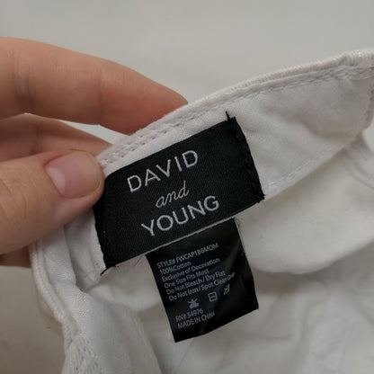 Mom Slideback Hat White OSFM Embroidered 6 Panel David And Young