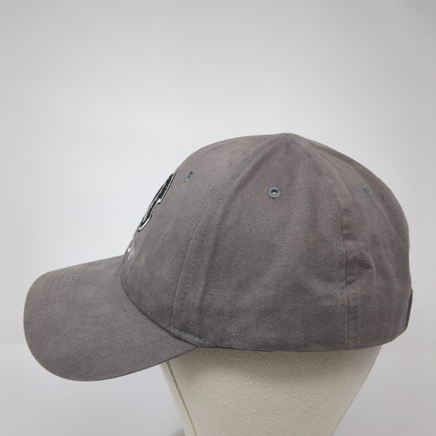 Troy Strapback Baseball Cap Gray One Size Adjustable Embroidered Vented Holes
