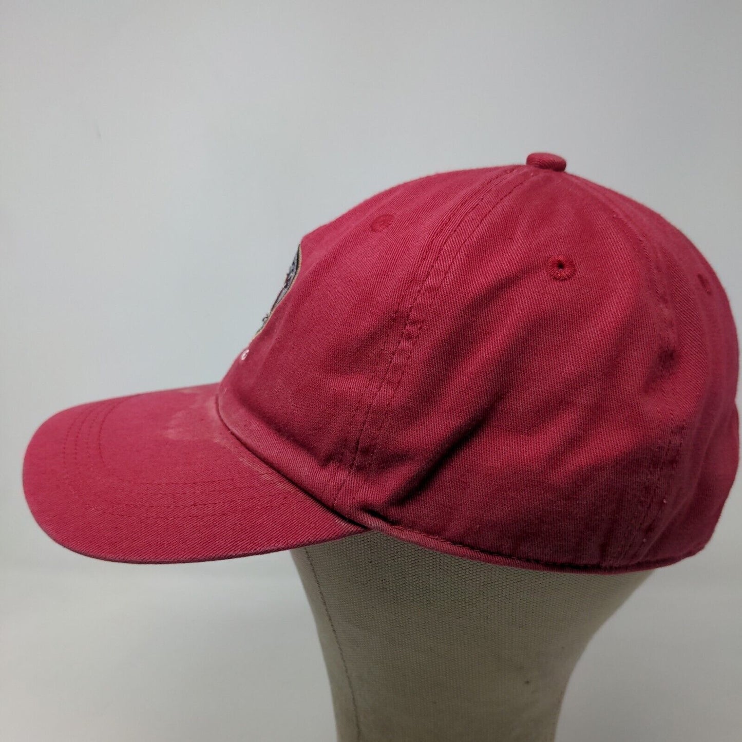 Ahead Men's Slideback Hat Red Adjustable Embroidered Coyote Crossing Golf Logo