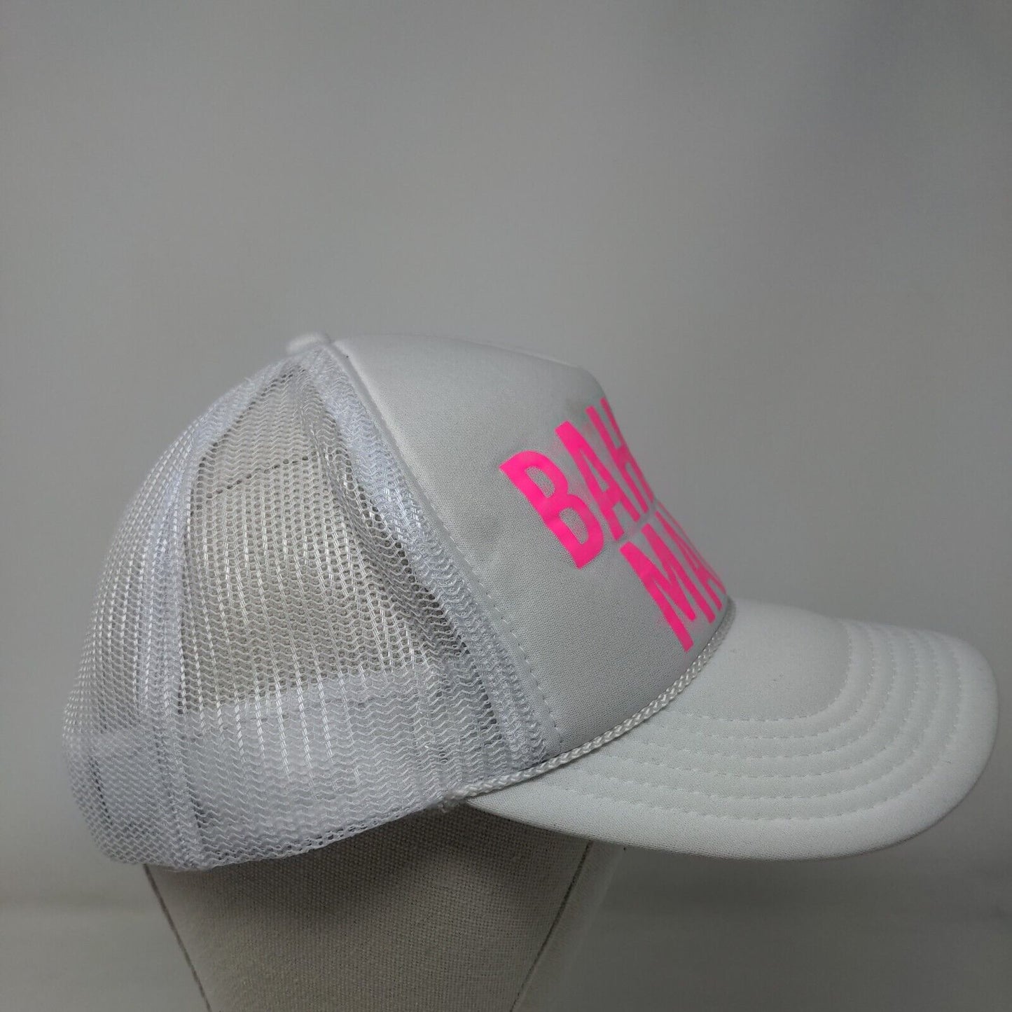 Bahama Mama Snapback Rope Trucker Hat White OSFM Mesh Back Otto