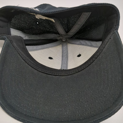 adidas Baseball Cap Black M Fitted Textured Fabric Embroidered Logo Hat