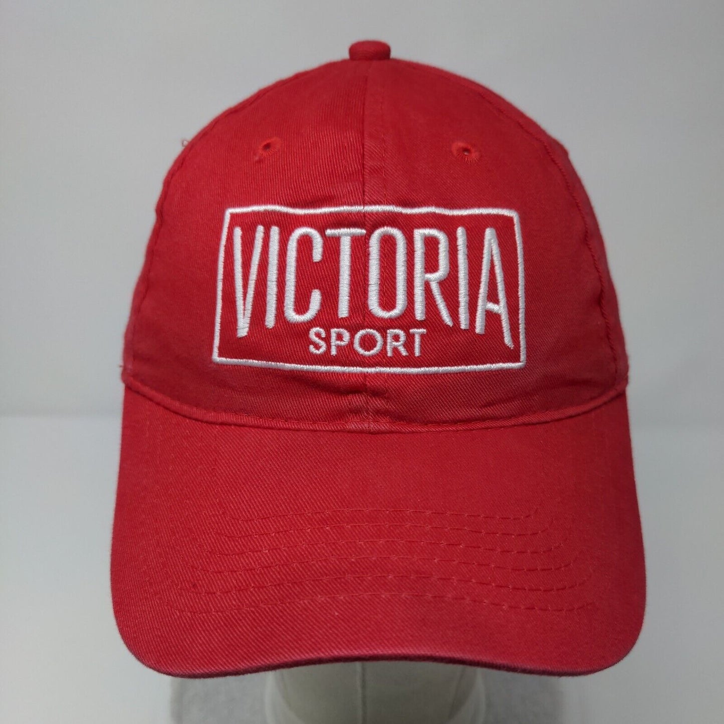 Victoria Sport Strapback Hat Red OSFA Adjustable Embroidered Apollo
