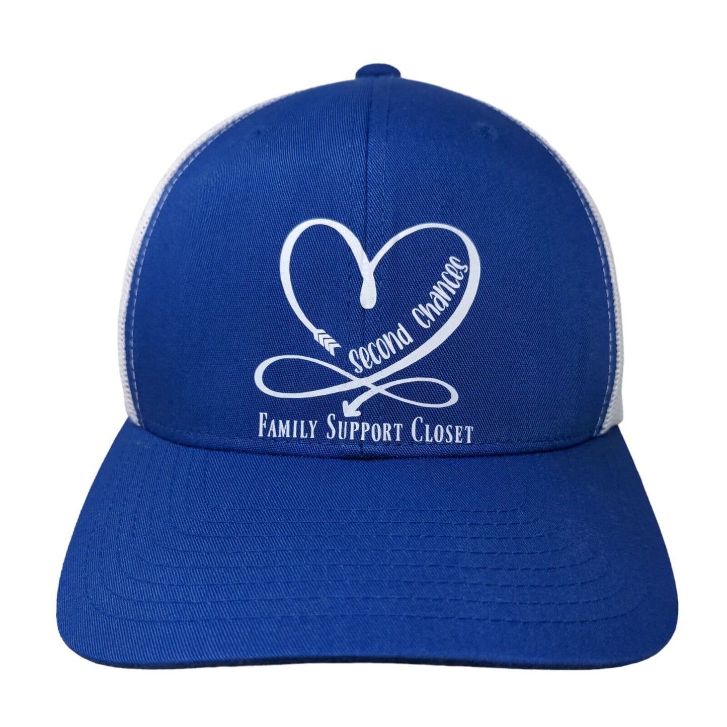 Second Chance Family Support Closet Snapback Hat One Size Blue Mesh Back