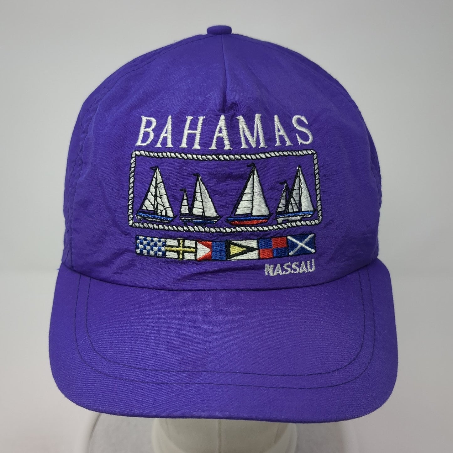 Bahamas Nassau Snapback Hat Purple One Size Adjustable Embroidered 6 Panel