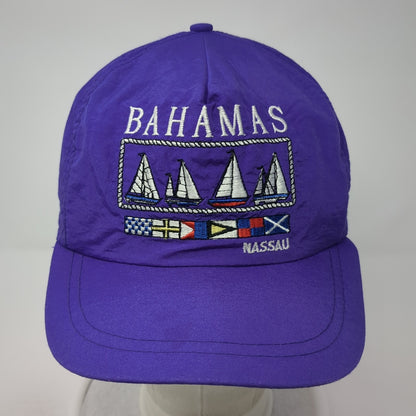 Bahamas Nassau Snapback Hat Purple One Size Adjustable Embroidered 6 Panel