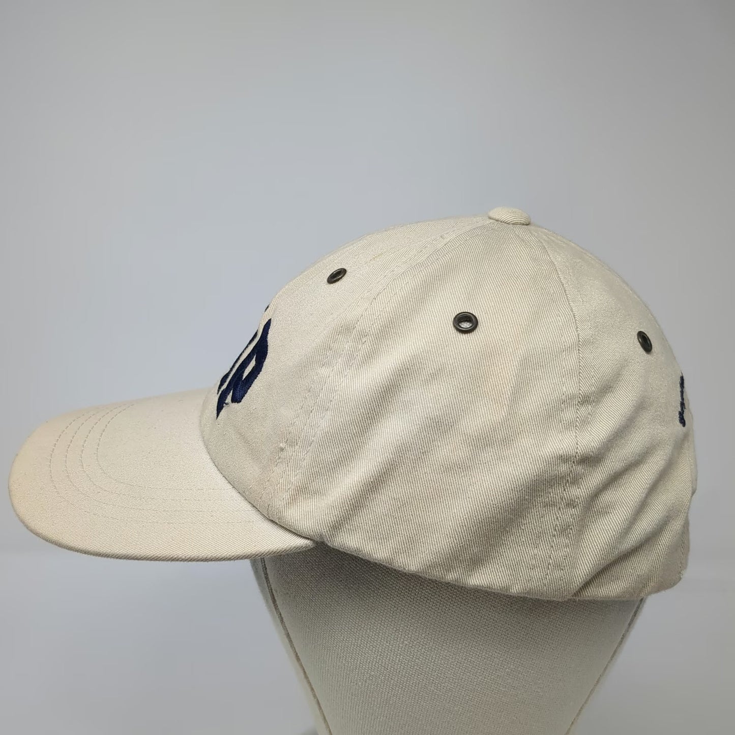 GAP Baseball Cap Beige One Size Blue Embroidered Slideback Hat September 26 1997