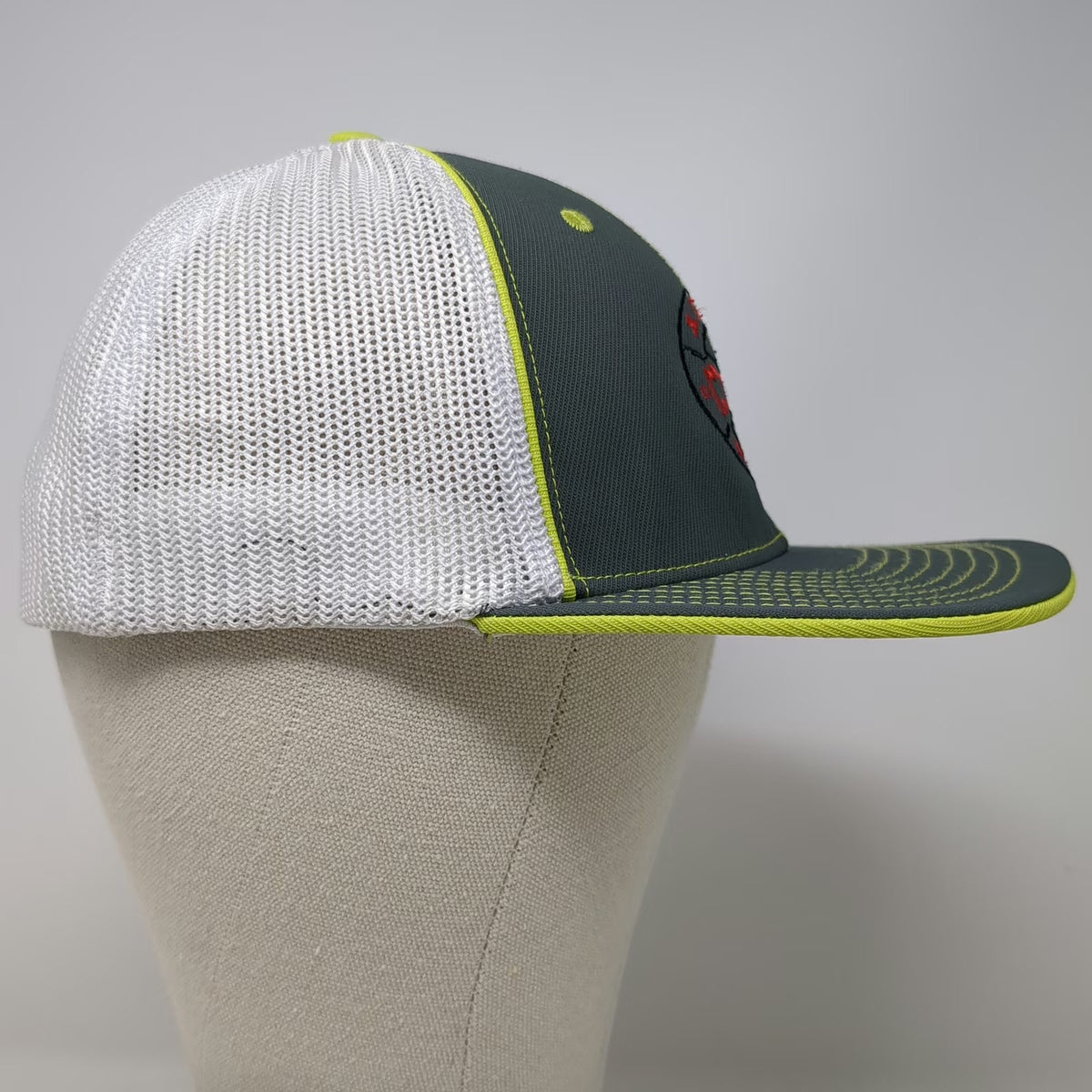 Pacific Headwear Baseball Cap Gray 8 Mesh Aztec Welding Fitted Yellow Stitch Hat