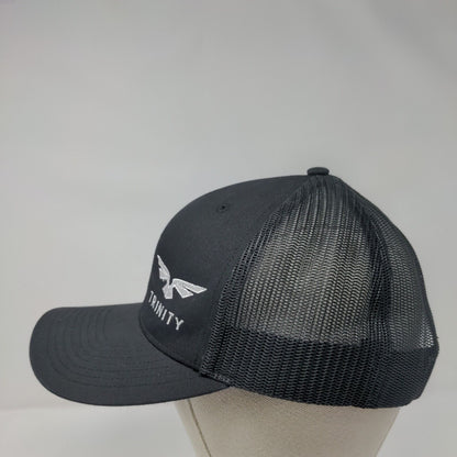 Trinity Snapback Trucker Hat Black One Size Adjustable Mesh Back Richardson