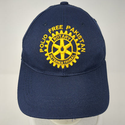 Polio Free Pakistan Rotary International Strapback Hat Blue One Size Adjustable