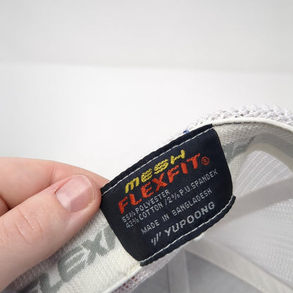 The Griddle Fitted Mesh Back Trucker Hat Blue One Size Flexfit Yupoong