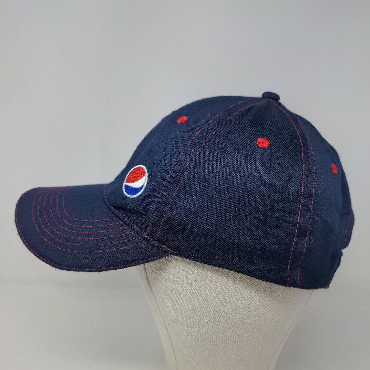 Soda Gear Men's Strapback Hat Blue Adjustable Embroidered Pepsi Logo Polyester