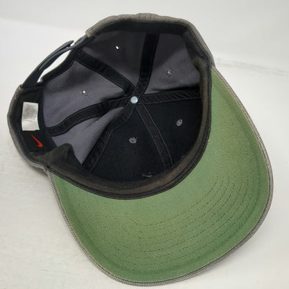 Nike Snapback Gray Black Vintage Hat Green Underbrim Embroidered Swoosh Logo