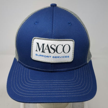 Hit Blue Trucker Hat One Size Snapback Masco Support Services Mesh Patch Logo