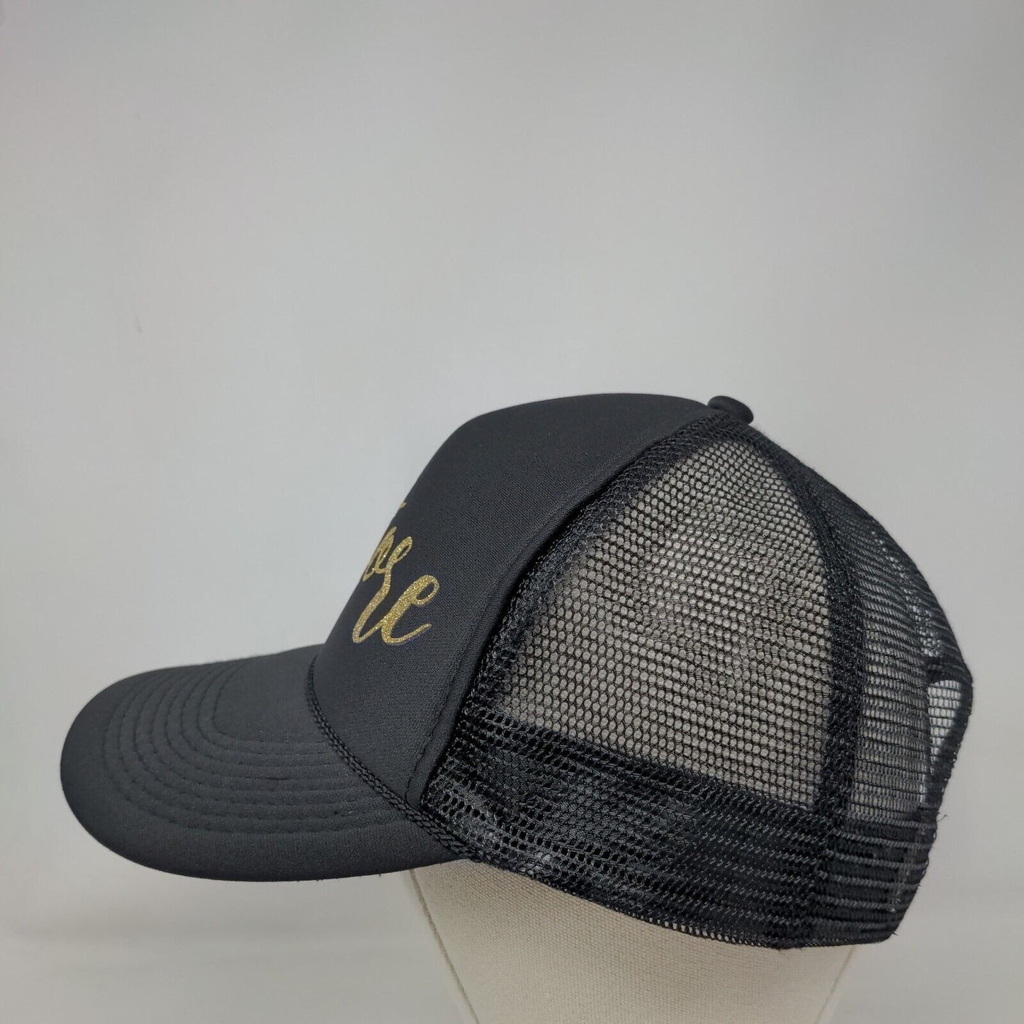Restore Snapback Trucker Hat Black OSFM Adjustable Mesh Back Rope Otto