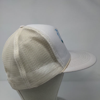 Lagoon Snapback Trucker Hat White OSFA Adjustable Mesh Back Rope Polyester