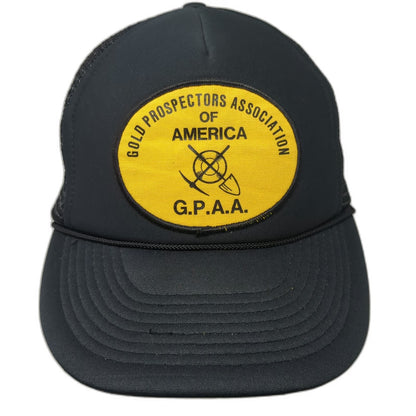 Camco Black Trucker Hat OSFM Mesh Gold Prospectors Association America GPAA Rope